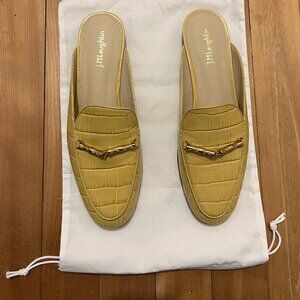 J. McGlaughlin Domina Mule, Light Yellow, Alligator embossed, Size 8, Never Worn